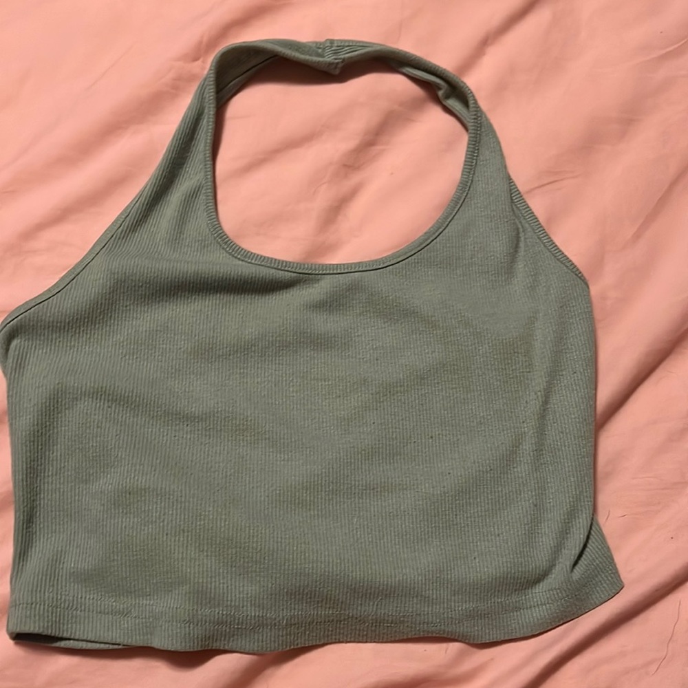 Green shein halter top
